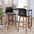 thumbnail image 2 of HOMCOM Bar Stools Set of 2, Counter Height Bar Chair with PU Leather Brown, 2 of 10