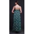 thumbnail image 2 of Bimba Robe Longue Maxi de Soirée pour Femmes en Rayonne à Imprimé Feuilles, Dos Nu, Bretelles Spaghetti - Grande, 2 of 5