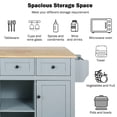 thumbnail image 3 of MODERNLUXE Chariot Îlot de Cuisine 53 Pouces avec Rangement, Îlot de Cuisine Roulant avec Abattant, Étagère de Rangement Interne, 3 Tiroirs, 5 Roues et Tablettes Ajustables, Table Îlot Mobile pour Salle à Manger, Gris Bleu, 3 of 8