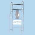thumbnail image 3 of Étagère de Rangement 2/3 Niveaux au-Dessus de la Toilette, Étagères de Salle de Bain en Métal, Économiseur d'Espace Autoportant au-Dessus de la Toilette avec Crochets et Porte-Papier pour Salle de Bain, 3 of 8
