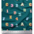 thumbnail image 1 of Soimoi Velvet Fabric Numbers & Alphabets Text Fabric Prints by Yard 58 Inch Wide, 1 of 3