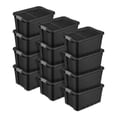 thumbnail image 1 of Sterilite Bac de Rangement Industriel Robuste Empilable de 19 Gal avec Couvercle, Lot de 12, 1 of 12
