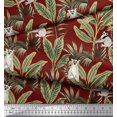 thumbnail image 2 of Soimoi Polyester Crepe Fabric Leaves & Lemur Animal Decor Fabric Printed Yard 52 Inch Wide, 2 of 3