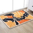 thumbnail image 4 of Fridja Non Slip Bath Mat Bathroom Rugs, Soft Floral Lightweight Bath Mats, Super Absorbent Quick Dry Bath Rug Shower Mat, Fit Under Door Bathroom Floor, Machine Washable, Orange 16"x24", 4 of 5