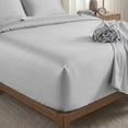 thumbnail image 3 of Opulent Ensemble de Draps en Rayonne de Bambou - Grand Lit - Blanc, 3 of 7