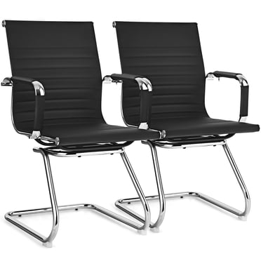 Costway Ensemble de 2 Chaises de Salle d'Attente de Bureau pour Aire de Réception et de Conférence