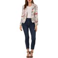 thumbnail image 2 of INSPIRE CHIC Juniors Allover Long Sleeve Notched Lapel Open Front Blazer, 2 of 6