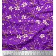thumbnail image 1 of Soimoi Modal Satin Fabric Leaves & Azalea Floral Decor Fabric Printed Yard 42 Inch Wide, 1 of 3