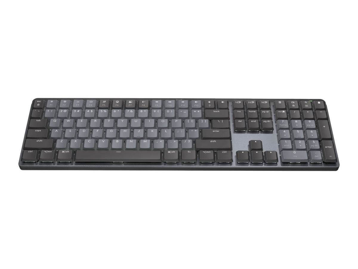Clavier sans fil Logitech MX Mechanical rétroéclairé - Clavier - taille normale - rétroéclairé - sans fil - Bluetooth LE - interrupteur : Tactile silencieux