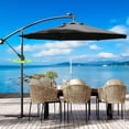 thumbnail image 1 of IdealHouse Parasol de Patio de 10 Pi avec Lumières, Parasol Déporté d'Extérieur à 8 Baleines avec Rotation à 360° et Réglage d'Inclinaison, Parasols d'Extérieur avec Protection UV pour Cour Arrière, Pelouse, Jardin, Piscine, Terrasse, 1 of 7