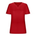 thumbnail image 5 of Timegard Plus Size Top for Women V Neck Drop Shoulder Short Sleeve Comfy Solid Color Casual Tee Top, 5 of 5