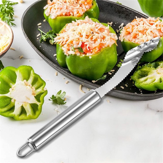 TopLLC Stainless Steel Pepper Core Seed Remover Multi-functional Corer the Peeler