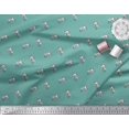 thumbnail image 2 of Soimoi Moss Georgette Fabric Floral Block Printed Craft Fabric by The Yard 42 Inch Wide, 2 of 3