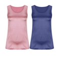 thumbnail image 3 of Timegard Womens 2pc Tops Satin Round Neck Sleeveless Soft Comfy Casual Tank Top Basic Tee Solid Color, 3 of 6
