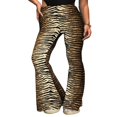thumbnail image 1 of Pantalon Évasé Taille Haute Ajusté à Imprimé Léopard pour Femmes, 1 of 5