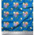thumbnail image 1 of Soimoi Poly Georgette Tissu Feuilles, & Rose Imprimé Floral 1 Yard 52 Inch Wide, 1 of 3