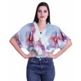 thumbnail image 1 of Moomaya Hauts à Manches Boxy Imprimés pour Femmes, Col en V, Taille Élastique, Kimono, 1 of 4