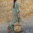 thumbnail image 3 of Robe d'Été pour Femmes Nouvelle Été Coton et Lin Fil Teints Robes Longues Lâches Coton Gris L, 3 of 6