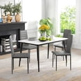 thumbnail image 4 of HOMCOM Dining Chairs, Set of 4, PU Leather Upholstered Accent Chairs, Back, 4 of 10