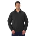 thumbnail image 1 of Jerzees Mens NuBlend Quarter Zip Cadet Collar Sweatshirt, S, Black, 1 of 3