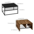 thumbnail image 2 of HOMCOM Ensemble de 2 Tables Basses, Tables Gigognes Industrielles, Table Basse Carrée et Table d'Appoint Étroite pour Canapé pour Salon, 2 of 7