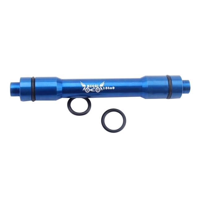 Mountain Bike Bicycle 15mm to 9mm Thru Axle Quick Release Hub Conversion Skewer Blue
