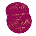 thumbnail image 1 of Inkdotpot Pack Of 100 Real Gold Foil Paper Tags Thank You For Celebrating With Me Birthday Favor Hang Tags, 1 of 6