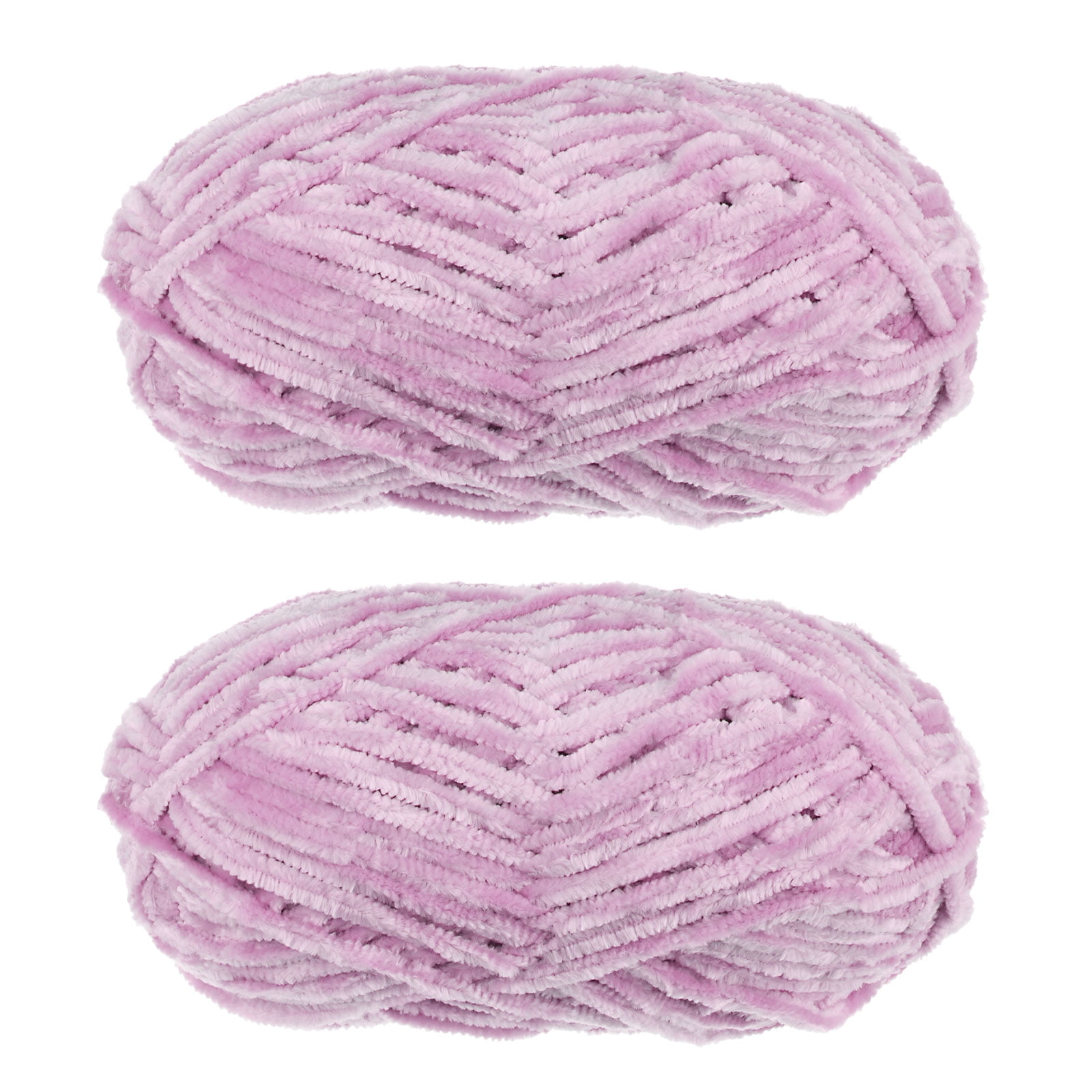 Unique Bargains 2 Pelotes Fil Velours Fil Chenille 87,49 Verges Polyester Fil Doux pour Couverture 2 Pcs Rose Pâle