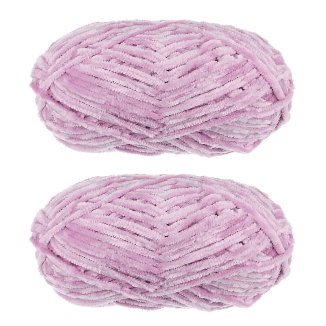 Unique Bargains 2 Pelotes Fil Velours Fil Chenille 87,49 Verges Polyester Fil Doux pour Couverture 2 Pcs Rose Pâle