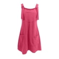 thumbnail image 4 of FAIWAD Robes Salopettes pour Femmes Été Entraînement Robe d'Été Filles Bretelle Ajustable Robe Trapèze Mini avec Poches, 4 of 5