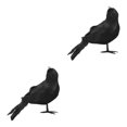 thumbnail image 2 of kurtrusly Horror Props For Halloween - High Simulation Black Crow Ornament For Festive Crooked crow 2Set, 2 of 6