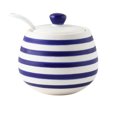 thumbnail image 1 of Blue Stripes Sugar Bowl With Lid, Kitchen Decoration Sugar Pot, Sugar Container Spice Jar-Blue 1-1, 1 of 7