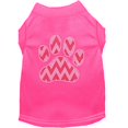 thumbnail image 1 of Candy Cane Chevron Paw Rhinestone Dog Shirt Bright Pink Med (12), 1 of 1