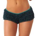 thumbnail image 2 of Penkiiy Women Ruffled Bloomer Shorts Y2K Cute Lace Ruffle Shorts Elastic Waist Fairy Mesh Layered Micro Shorts M Green, 2 of 5