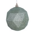 thumbnail image 1 of Vickerman M177454DG 6 in. Celadon Glitter Geometric Christmas Ornament Ball - 4 per Bag, 1 of 2