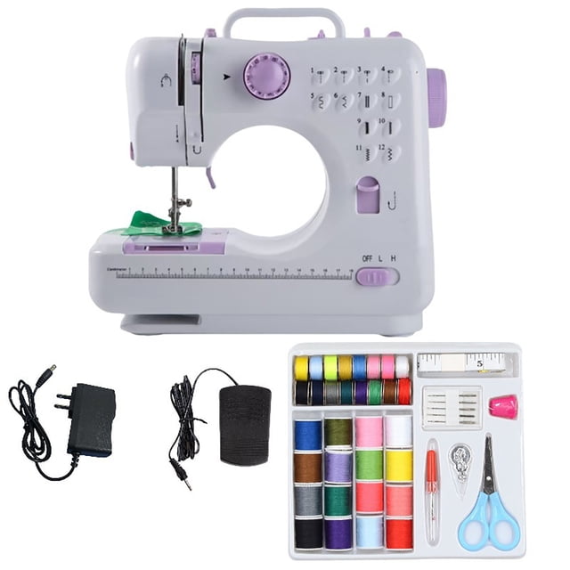 Mini Sewing Machine for Home Use Portable Sewing Machine with 42Pcs Accessories 7.2W Power Control Foot Pedal 110 240V Universal Voltage Smart Sewing Tool