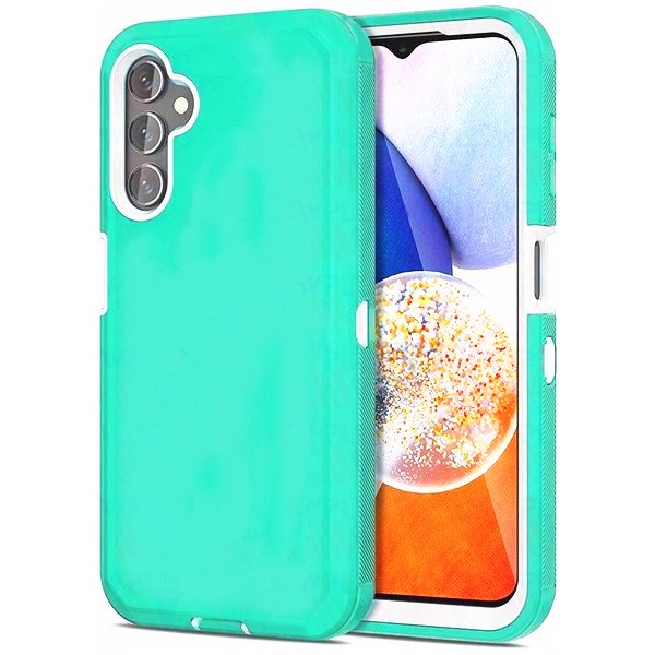 Samsung Galaxy A54 5G Étui Protecteur Rigide, Étui de Téléphone Robuste avec protection Antichoc à Triple Couche en Sarcelle. Conçu avec des Coins Renforcés pour une protection Antichute, des Bords Surélevés pour la Sécurité de l'Écran et de l'Appareil Photo, et des Découpes Précises pour les Boutons et les ports. Comprend une Prise Antipoussière pour le port de Chargement, Assurant la Durabilité contre les Égratignures, la Poussière et l'Usure Quotidienne.