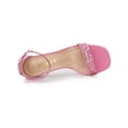 thumbnail image 4 of BLISSFUL STEP Women's Shoes Glitter Ankle Strap Block Heel Prom Sandals Pink 9, 4 of 7