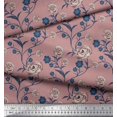 thumbnail image 3 of Soimoi Poly Georgette Fabric Leaves & Rose Floral Print Fabric by the Yard 52 Inch Wide, 3 of 3