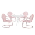 thumbnail image 1 of Crosley Furniture Tulip 5 Piece Metal Outdoor Dining Set in Pastel Pink, 1 of 13