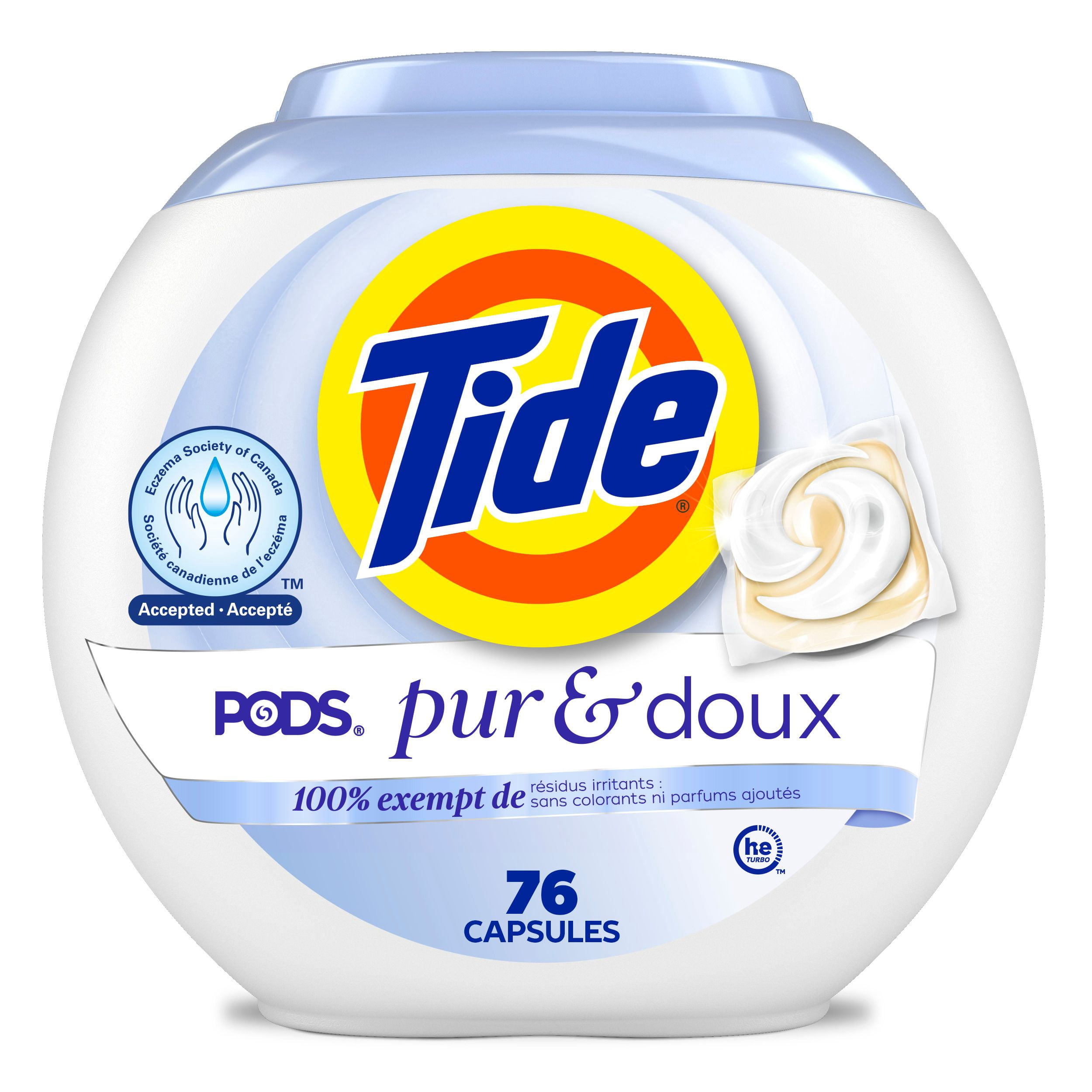 Tide PODS Free & Gentle Laundry Detergent Soap Pacs, Tide PODS Laundry Detergent, Laundry Detergent Pacs, Laundry PODS Detergent, 76 Count