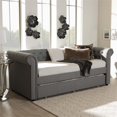 thumbnail image 2 of Baxton Studio Mabelle Fabric Daybed with Trundle in Gray, 2 of 8