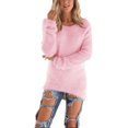 thumbnail image 1 of UKAP Ladies Jumper Tops Winter Warm Sweater Solid Color Pullover Baggy Loungewear Sweaters Light Pink M, 1 of 3