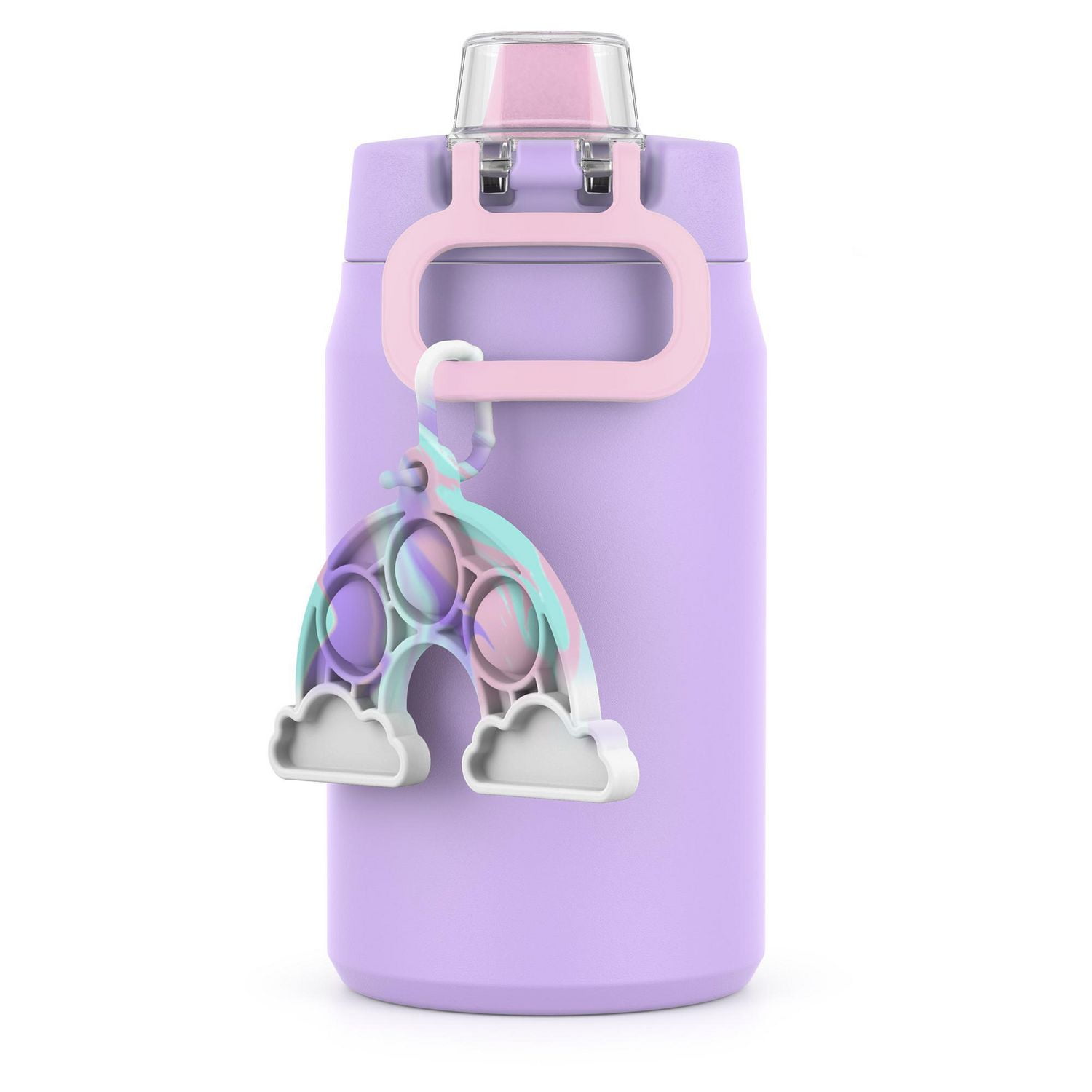 Ello Milo12oz Pink Powder coat with Unicorn Fidget Charm