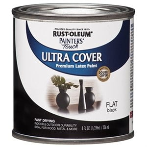 Painter's Touch Ultra Cover Latex Paint, Flat Black, 1/2-Pint - 1976730