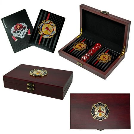 Cartes à Jouer avec dés - Coffret Cadeau de Pompier