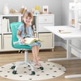 thumbnail image 2 of Gymax Kids Desk Chair Ergonomic Swivel Children Mesh Study Height Adjustable Turquoise, 2 of 9