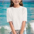 thumbnail image 3 of T-Shirts pour Filles Coupe Ample Col Rond Basique Blouses d'Été pour Enfants 6-14 Ans, 3 of 3