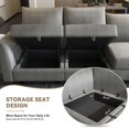 thumbnail image 4 of HONBAY Sectionnels Modulaires Modernes en Polyester et Canapés Convertibles avec Rangement pour Salon et Chambre, Gris, 4 of 7