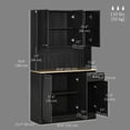 thumbnail image 3 of HOMCOM Modern Buffet with Hutch, Kitchen Cabinet with Storage Cupboard, 3 of 9